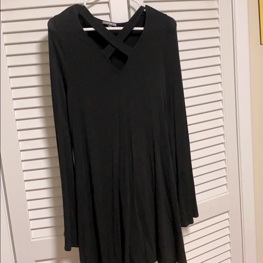 A beautiful simple black dress.